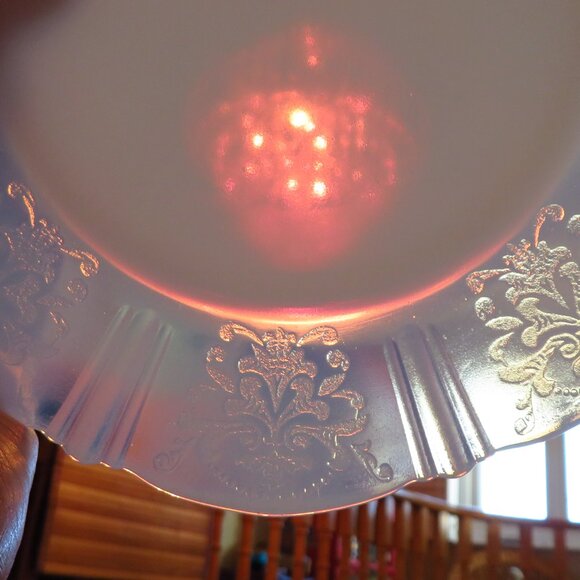 5 VTG Macbeth Evans American Sweetheart Monax White Chop Plate Platter Opalescen - Picture 5 of 6